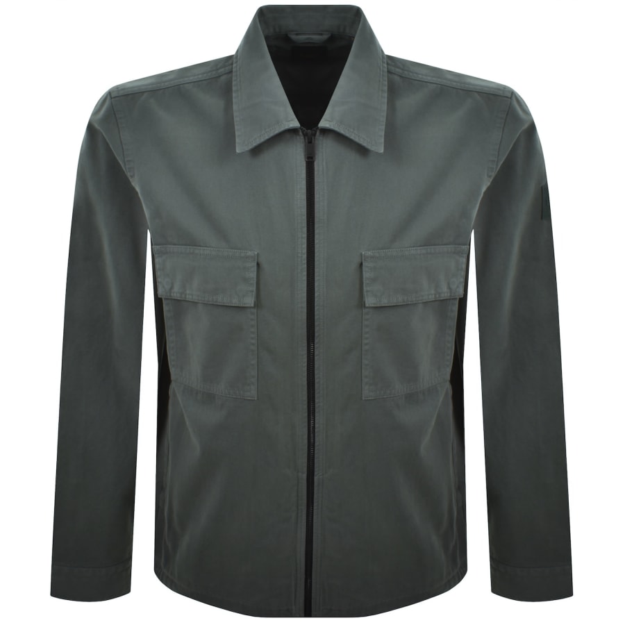 Image number 2 for BOSS Lorum Full Zip Overshirt Green