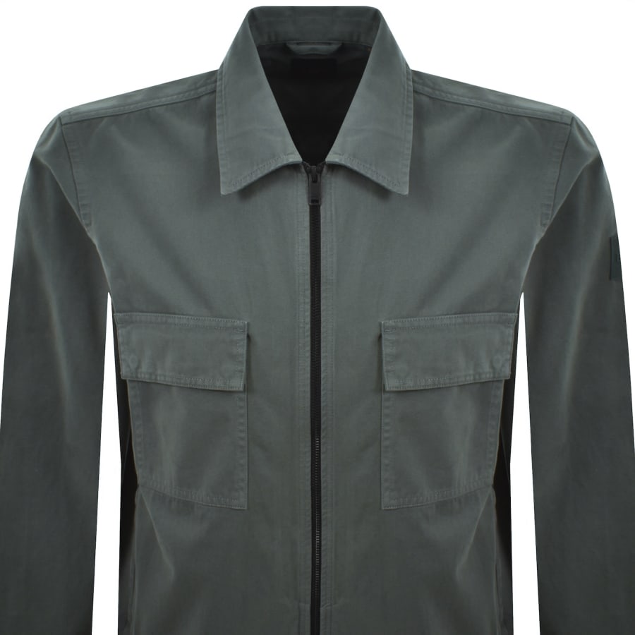 Image number 3 for BOSS Lorum Full Zip Overshirt Green