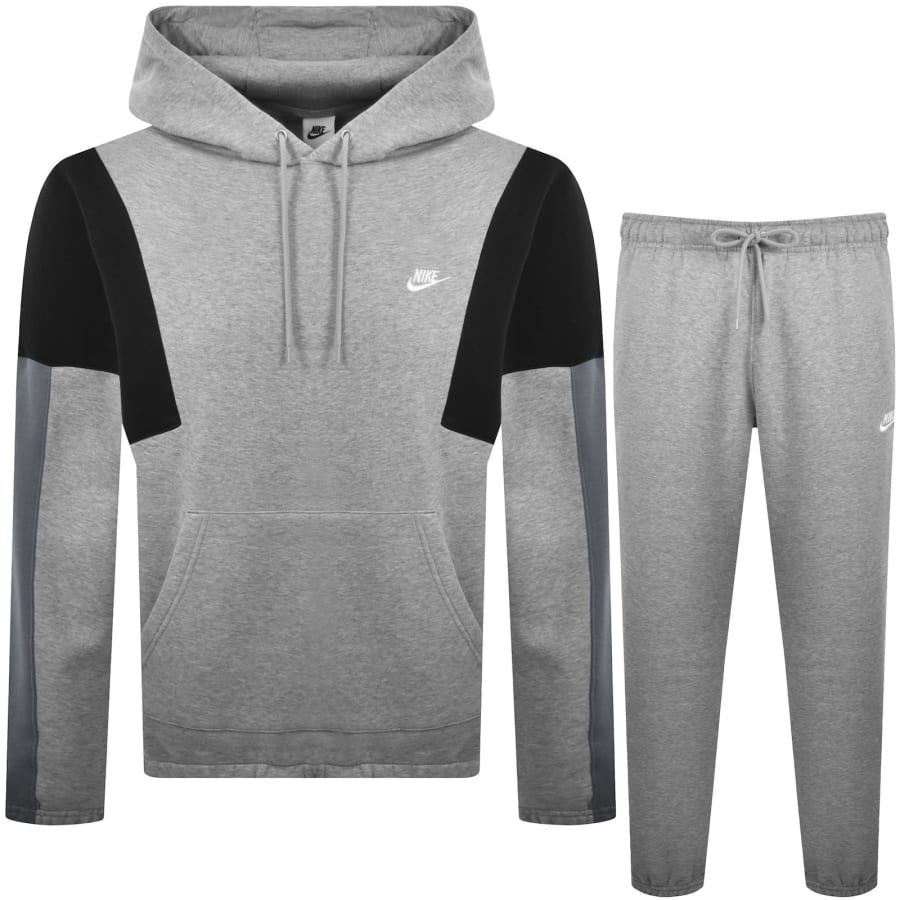 Image number 1 for Nike Club GX Hooded Tracksuit Grey