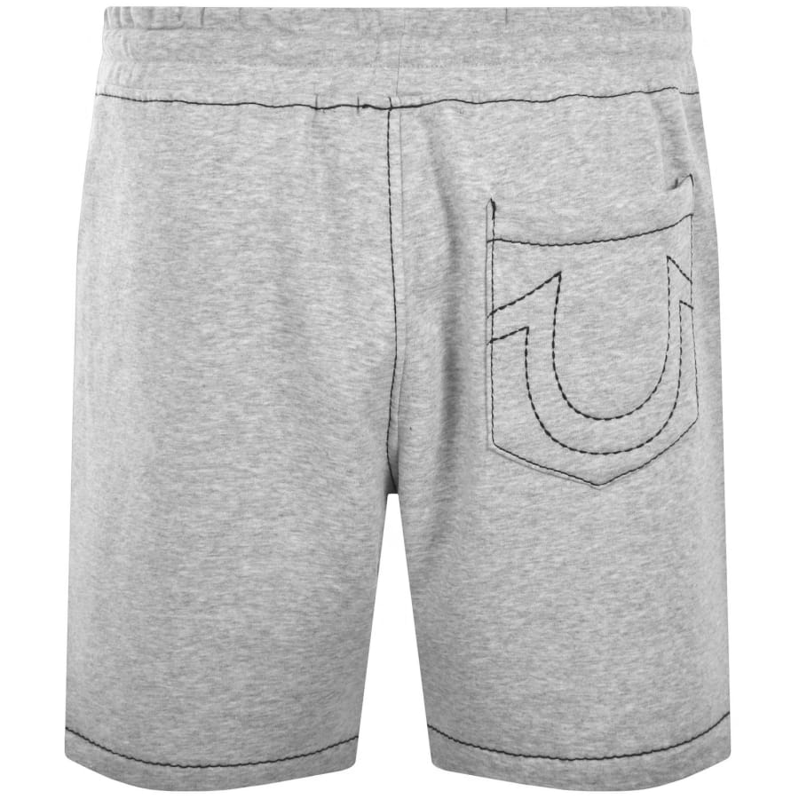 Image number 2 for True Religion Buddha Face Fleece Shorts Grey