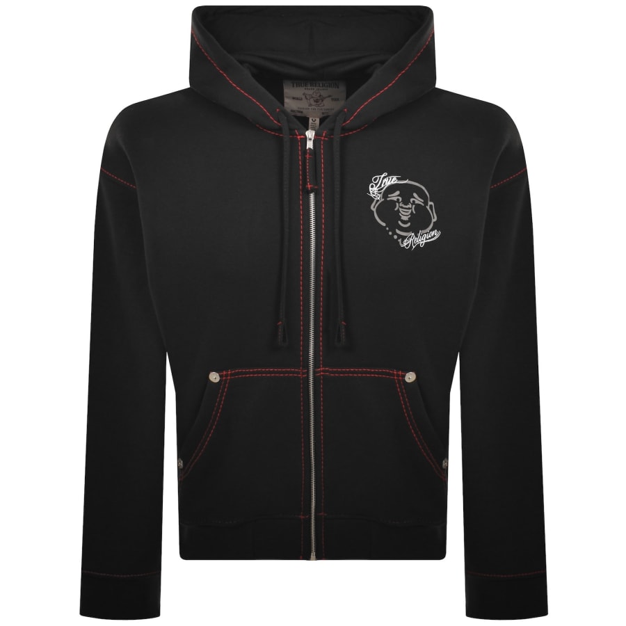 Image number 2 for True Religion Buddha Face Zip Hoodie Black