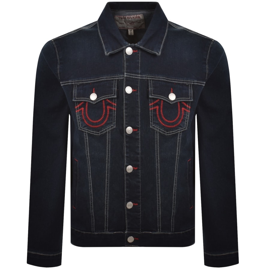 Image number 1 for True Religion Ladder Stitch Denim Jacket Blue