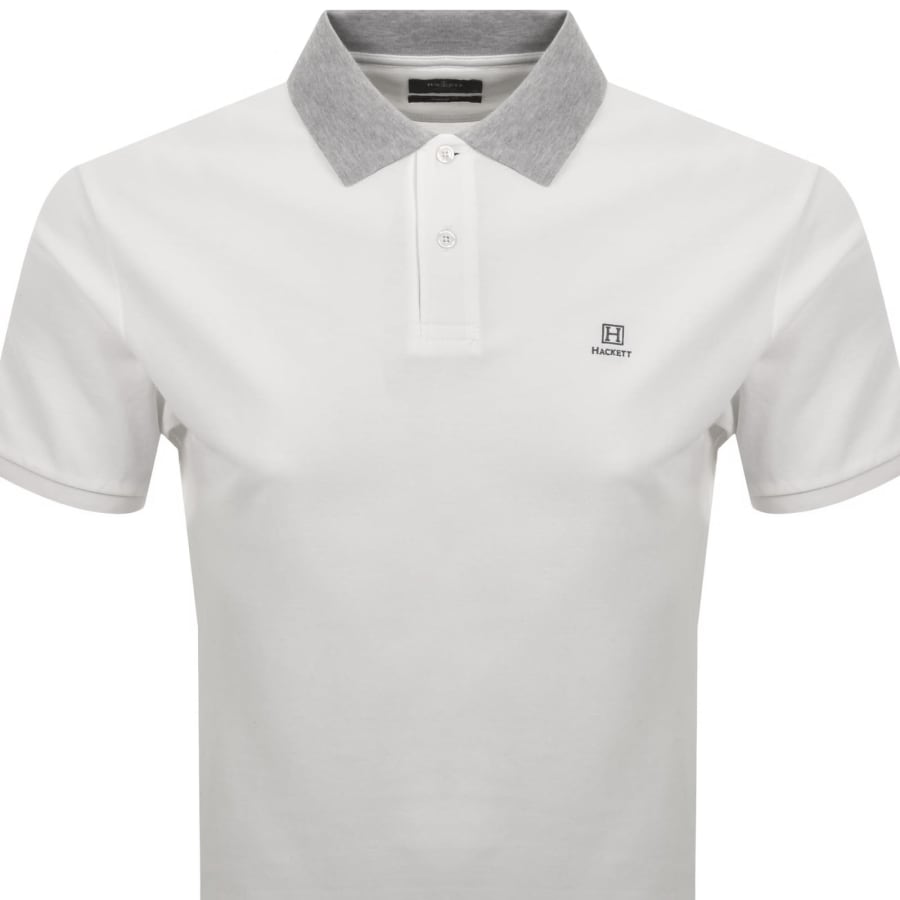 Image number 2 for Hackett Heritage H Tape Polo T Shirt White