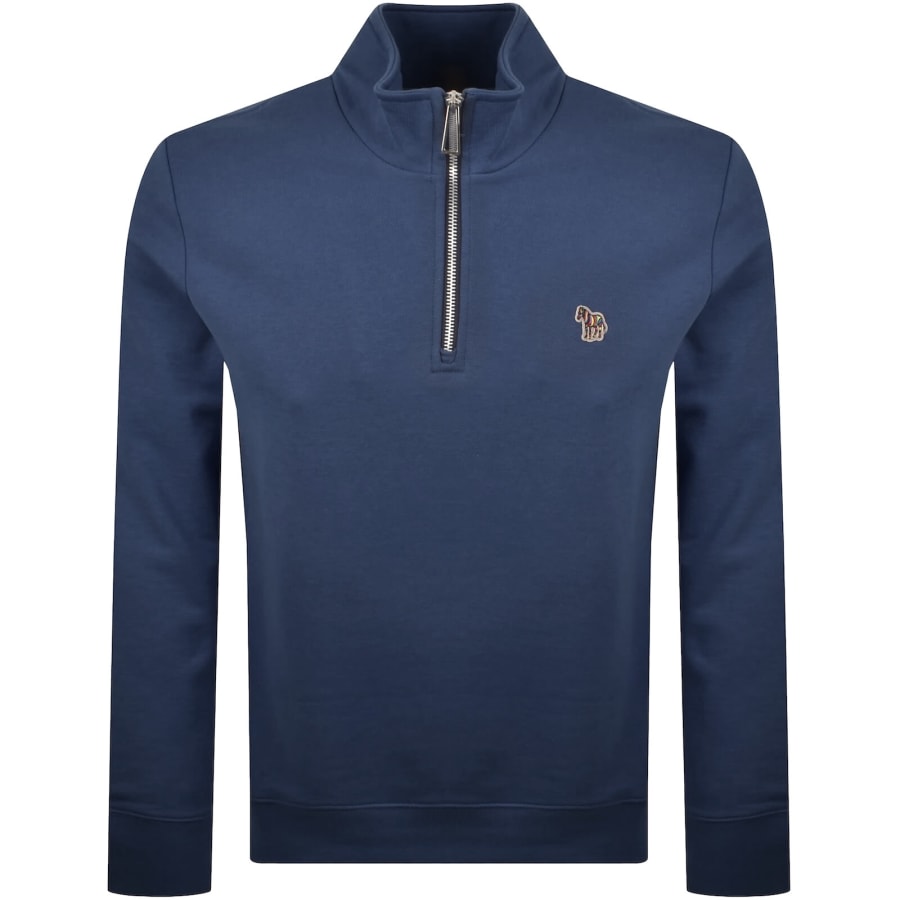 Image number 1 for Paul Smith Zebra Half Zip Sweatshirt Blue