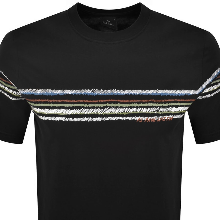 Image number 2 for Paul Smith Striped Regular Fit T Shirt Black