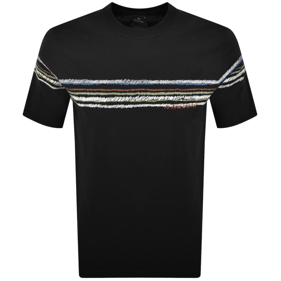 Image number 1 for Paul Smith Striped Regular Fit T Shirt Black