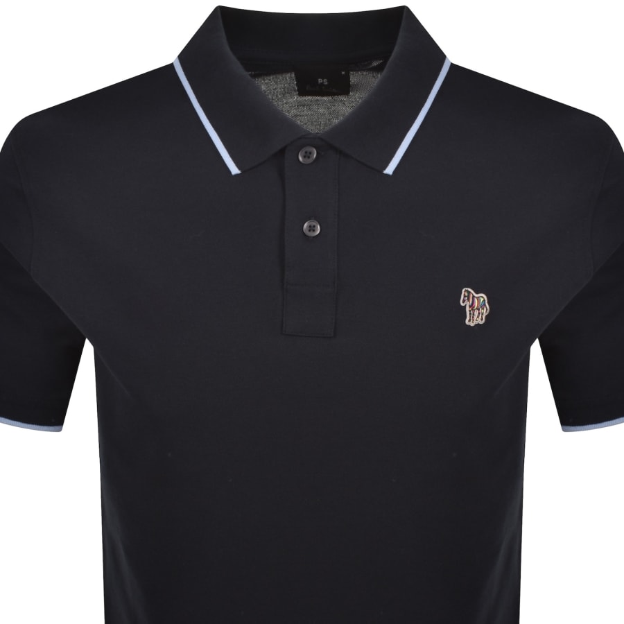 Image number 2 for Paul Smith Tipped Polo T Shirt Navy