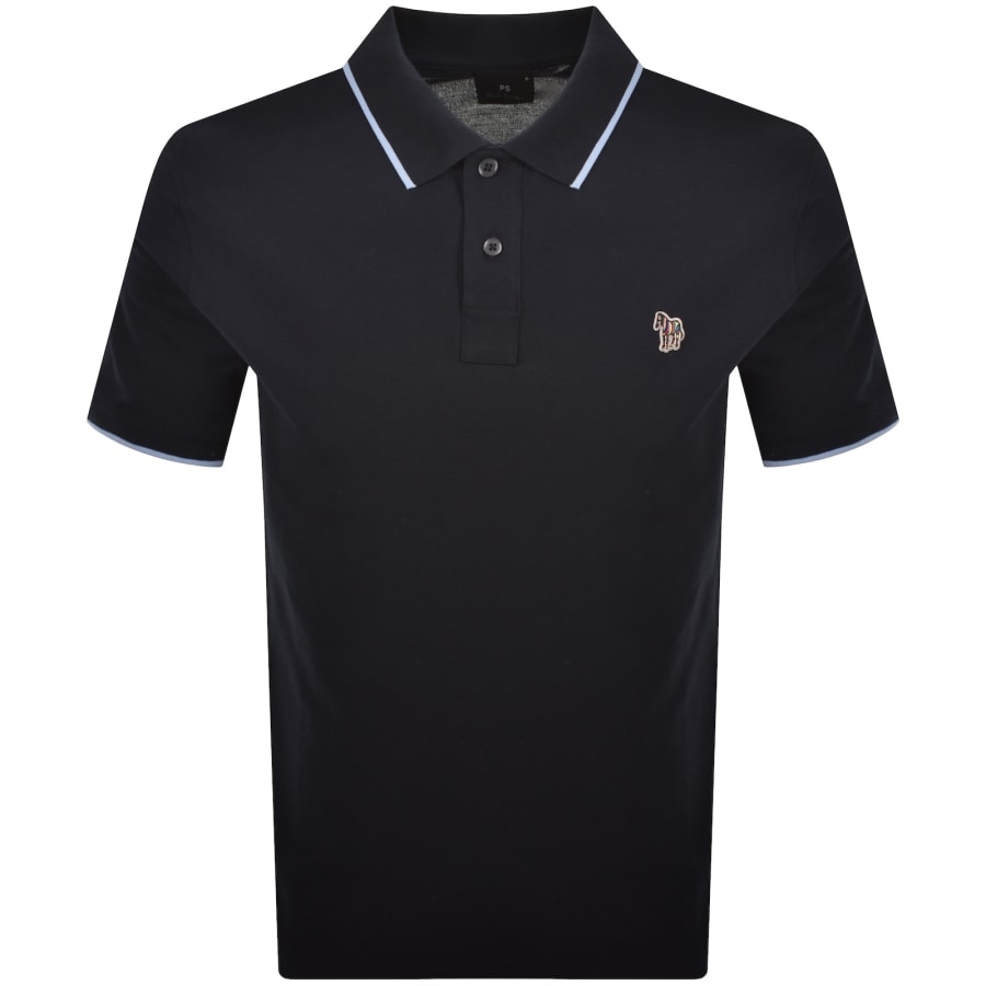 Image number 1 for Paul Smith Tipped Polo T Shirt Navy