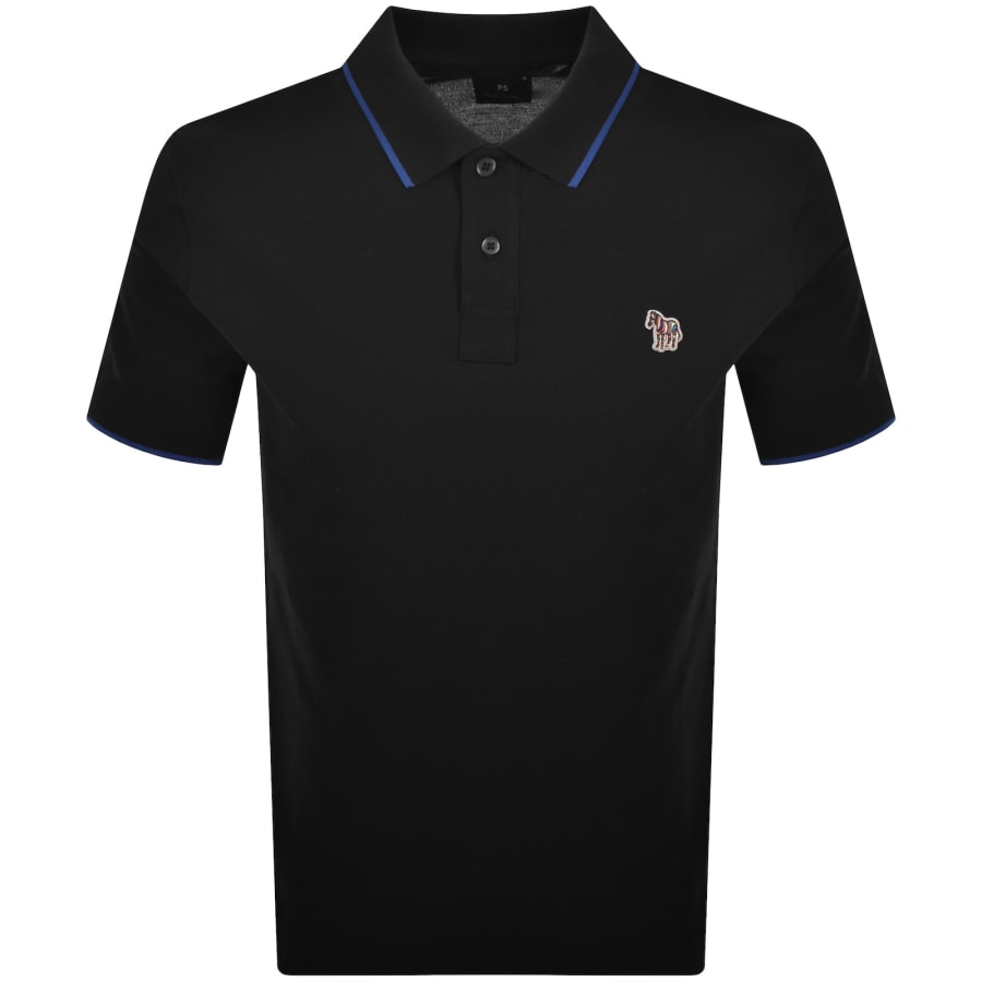 Image number 1 for Paul Smith Tipped Polo T Shirt Black
