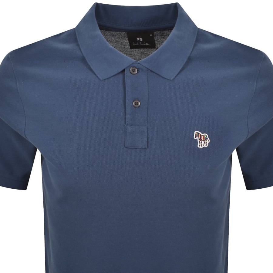 Image number 2 for Paul Smith Zebra Polo T Shirt Blue