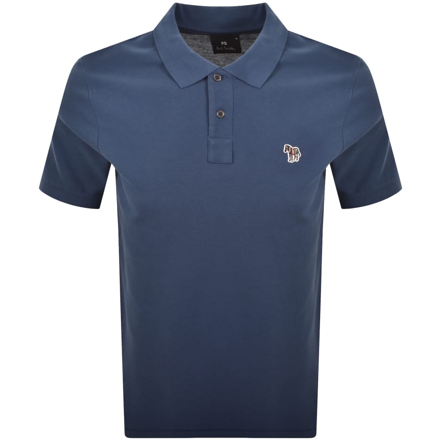 Image number 1 for Paul Smith Zebra Polo T Shirt Blue