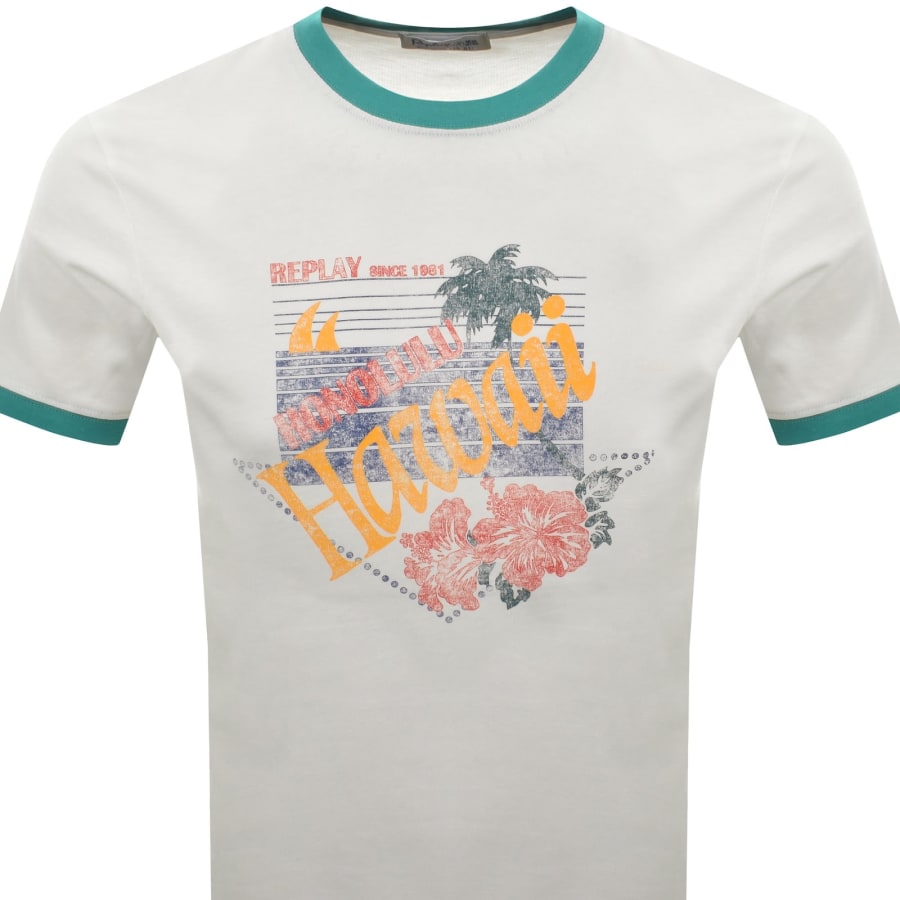 Image number 2 for Replay Graphic T Shirt White
