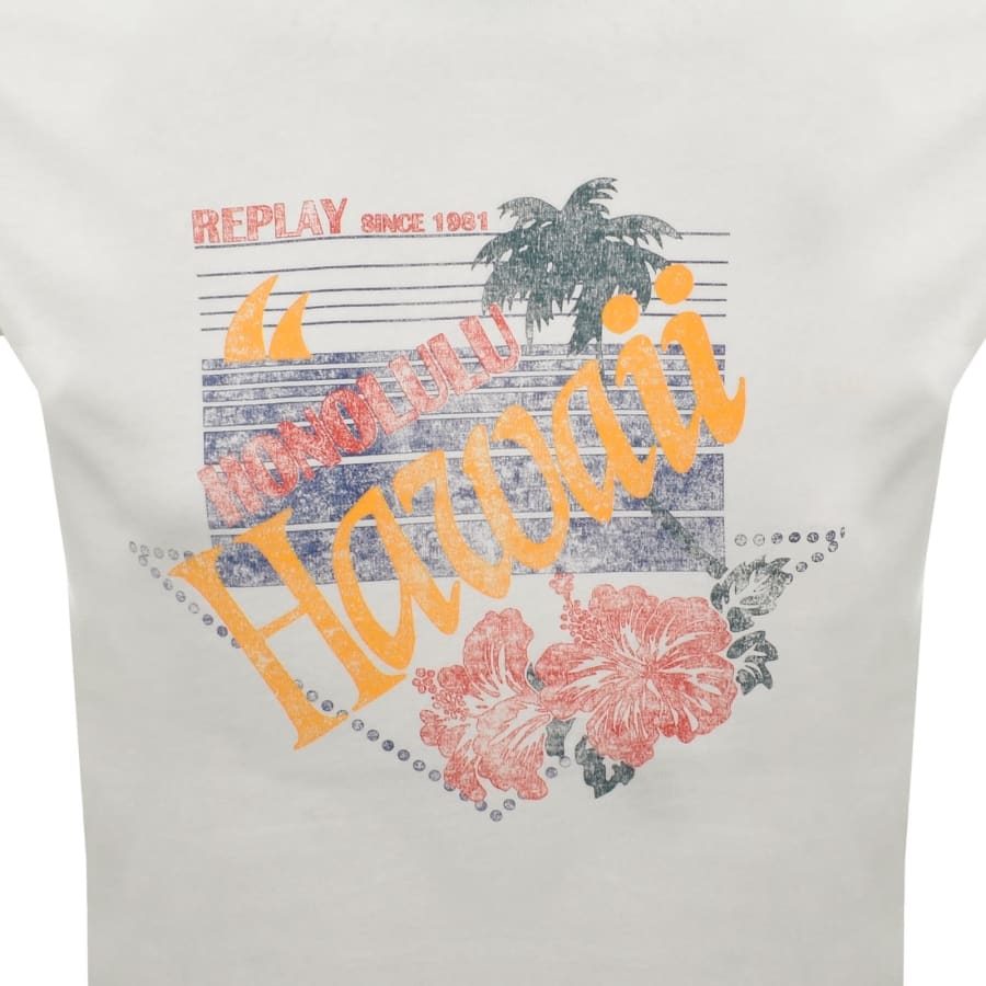 Image number 3 for Replay Graphic T Shirt White