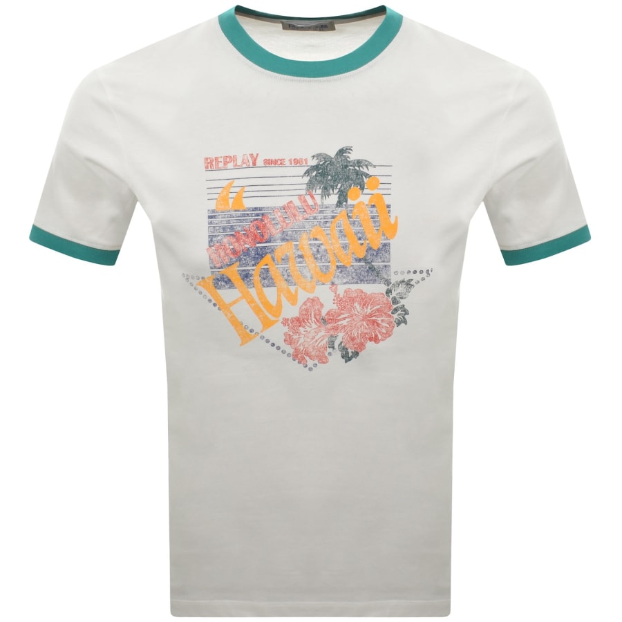 Image number 1 for Replay Graphic T Shirt White