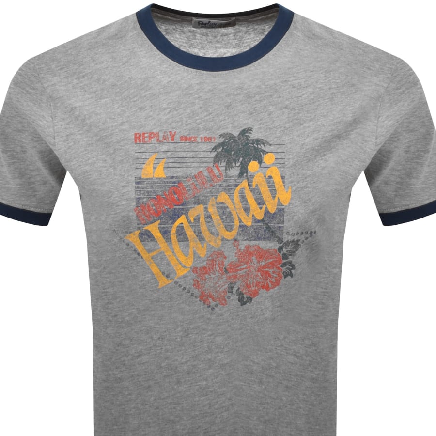 Image number 2 for Replay Graphic T Shirt Grey