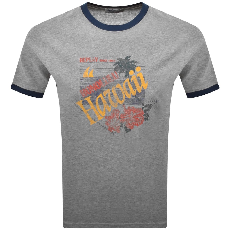 Image number 1 for Replay Graphic T Shirt Grey