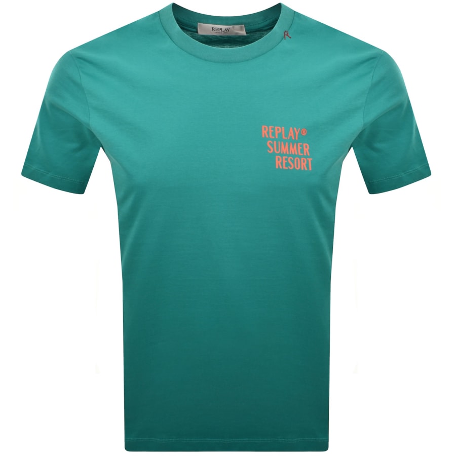 Image number 2 for Replay Graphic T Shirt Blue