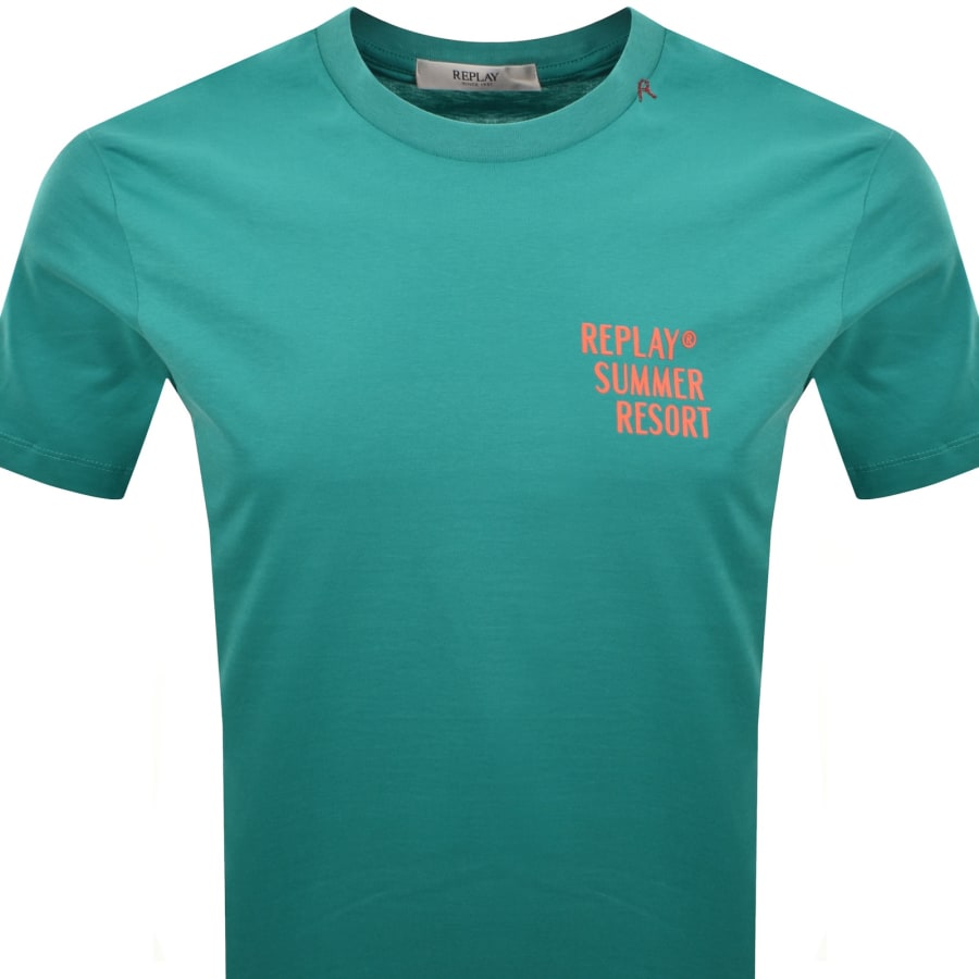 Image number 3 for Replay Graphic T Shirt Blue