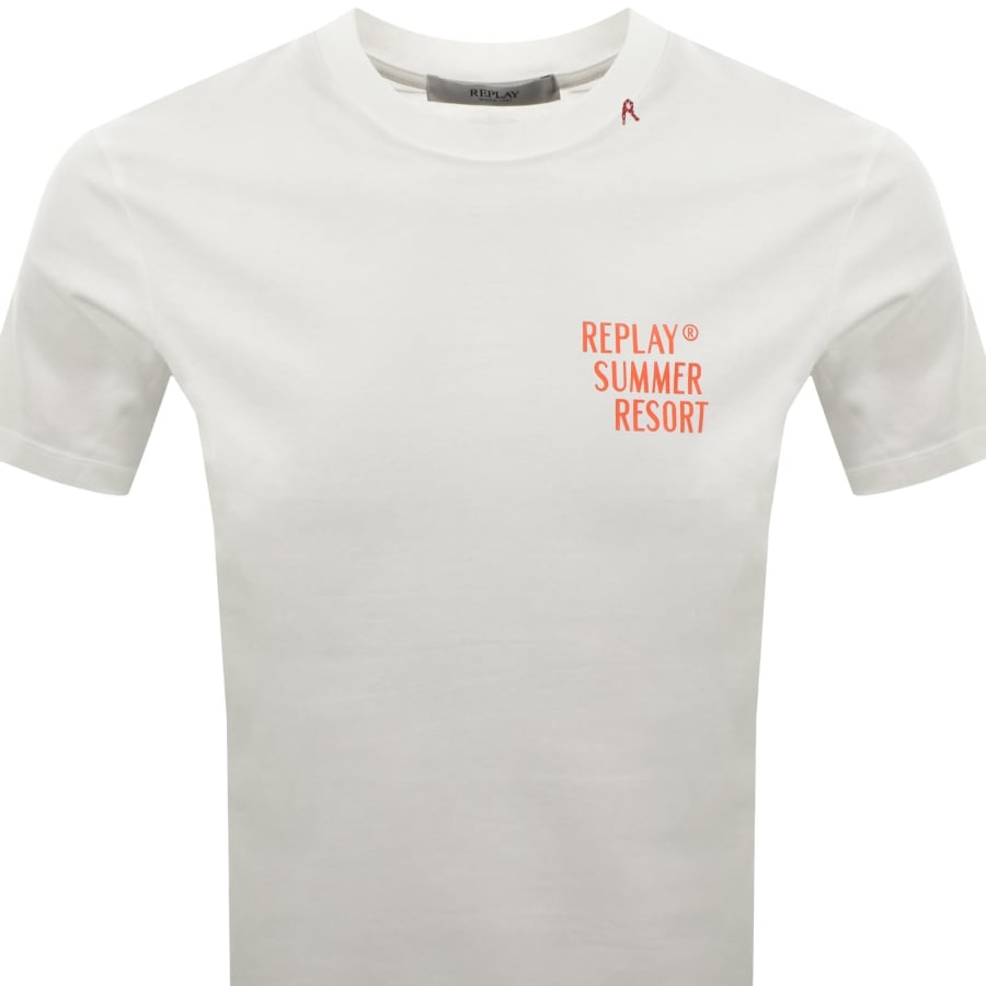 Image number 3 for Replay Graphic T Shirt White
