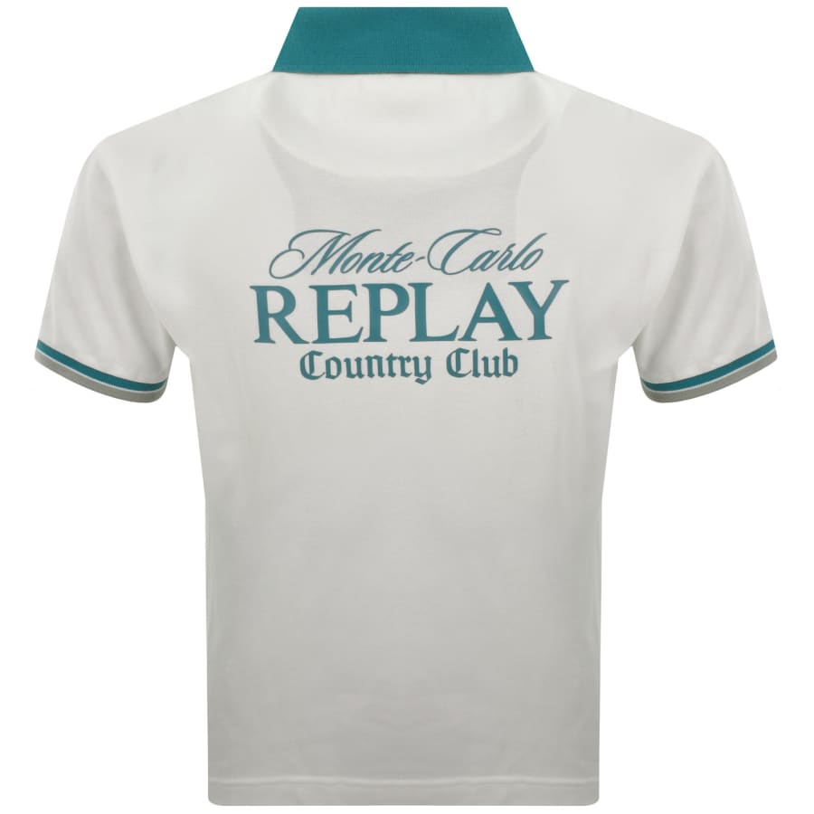 Image number 5 for Replay Short Sleeved Polo T Shirt Cream