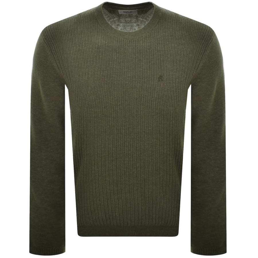 Image number 1 for Replay Crew Neck Knit Jumper Green