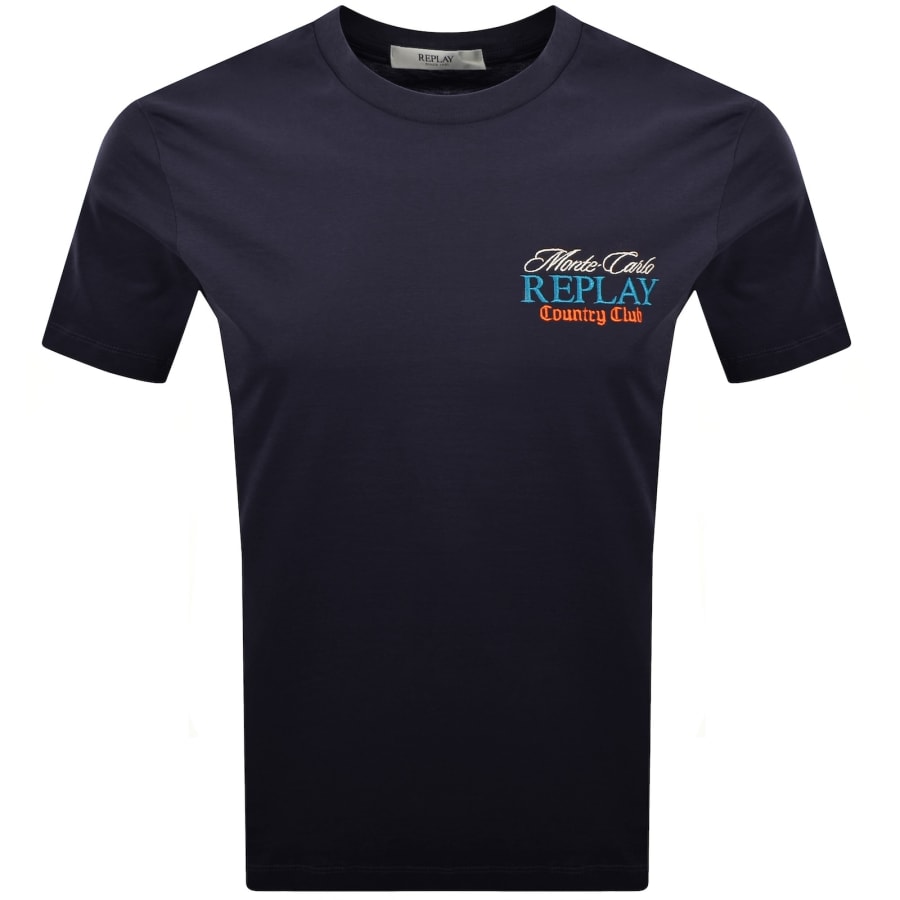 Image number 2 for Replay Graphic T Shirt Navy