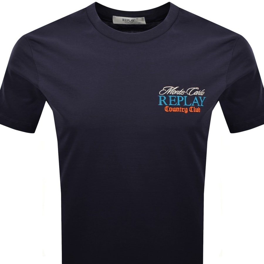 Image number 3 for Replay Graphic T Shirt Navy