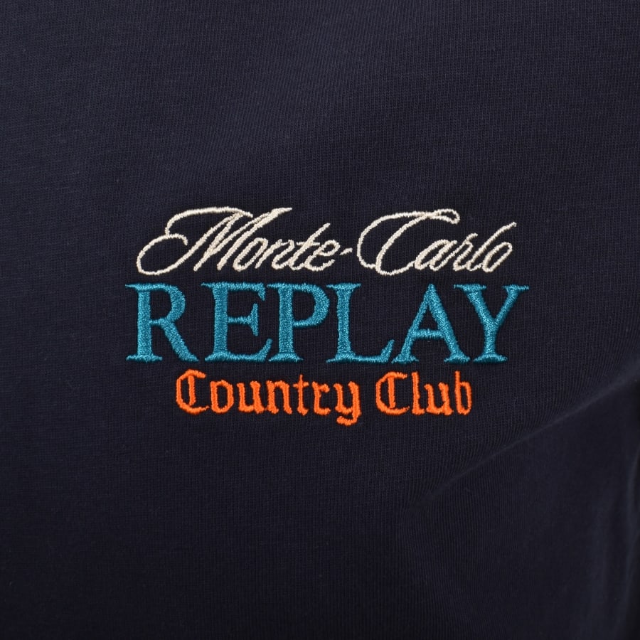 Image number 4 for Replay Graphic T Shirt Navy