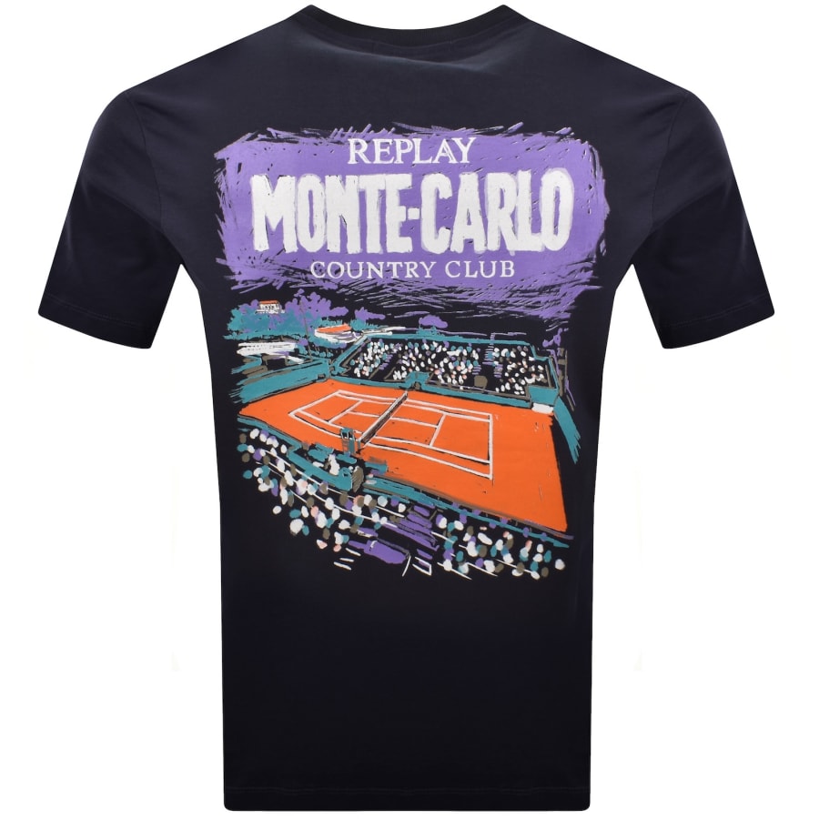 Image number 5 for Replay Graphic T Shirt Navy