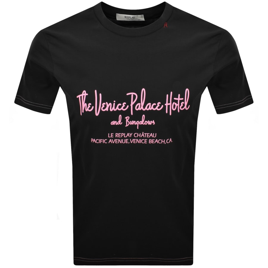 Image number 1 for Replay Graphic T Shirt Black