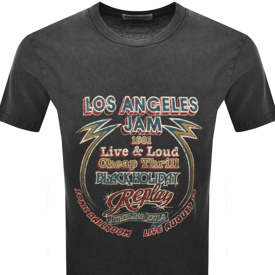 Image number 2 for Replay Graphic T Shirt Grey