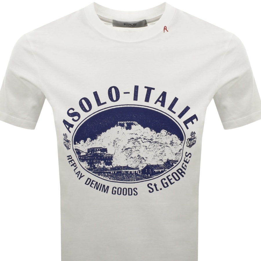 Image number 2 for Replay Graphic T Shirt White