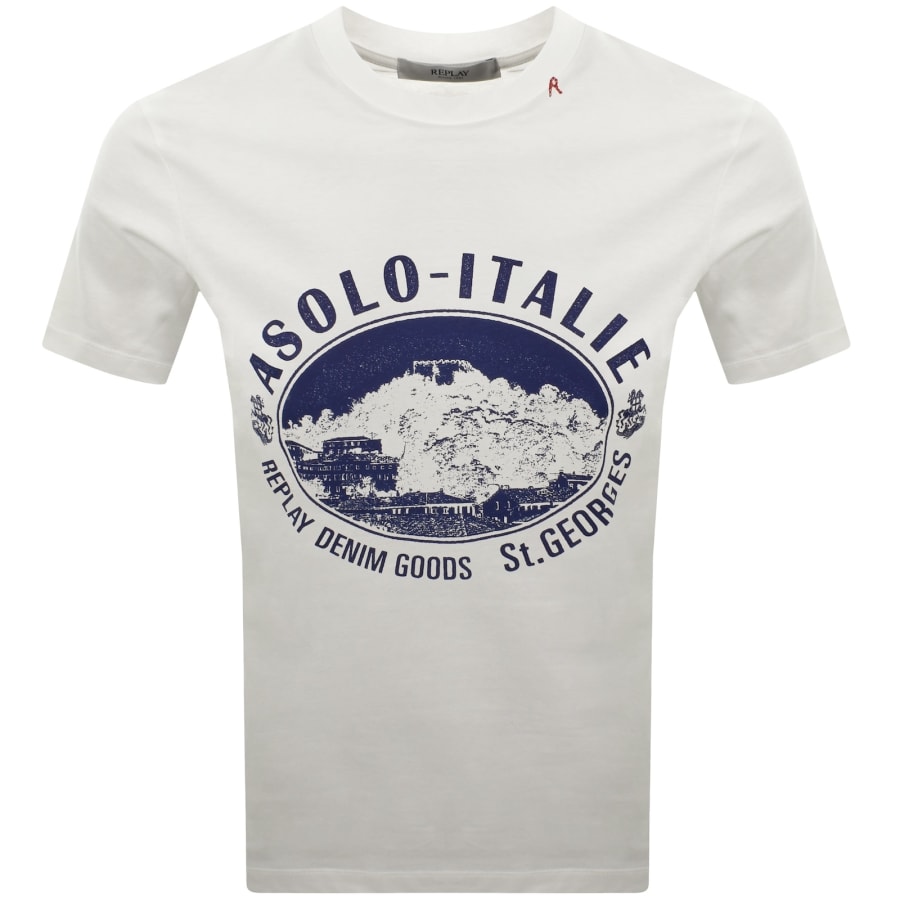 Image number 1 for Replay Graphic T Shirt White