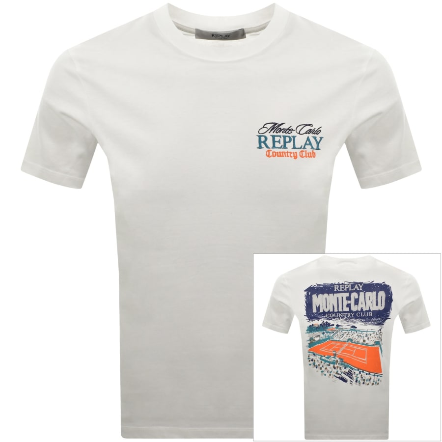 Image number 1 for Replay Graphic T Shirt White