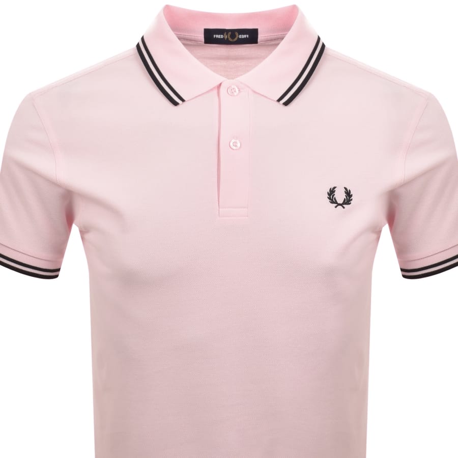 Image number 2 for Fred Perry Twin Tipped Polo T Shirt Iced Pink