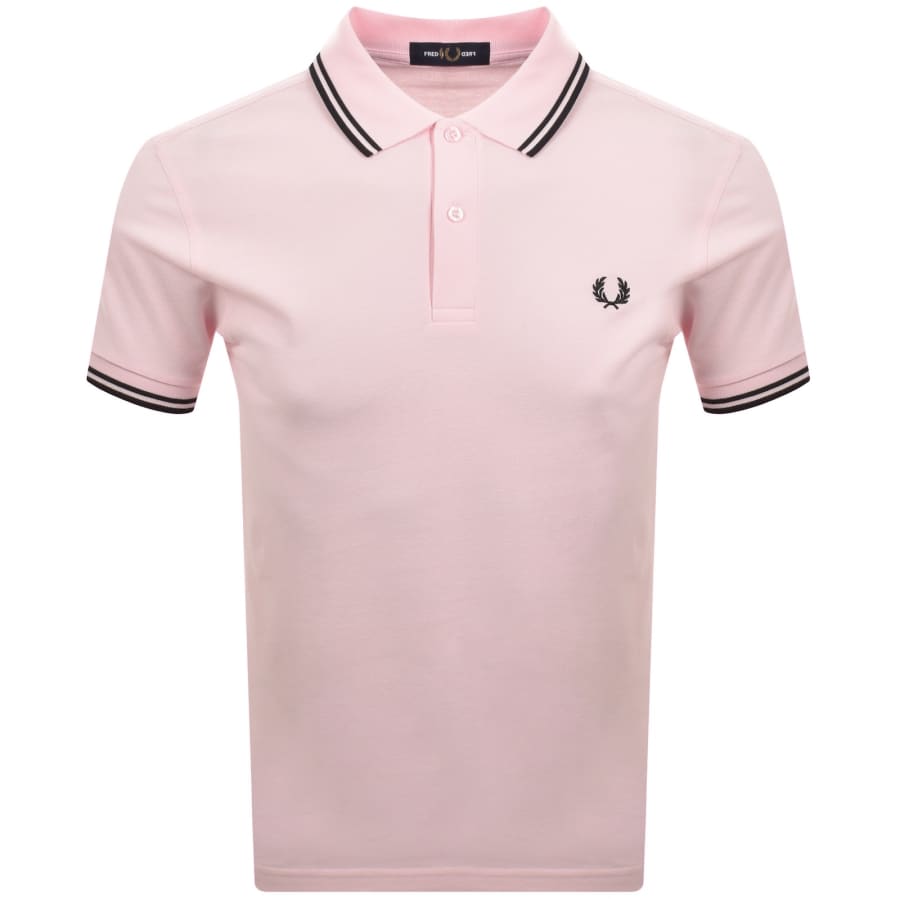 Image number 1 for Fred Perry Twin Tipped Polo T Shirt Iced Pink