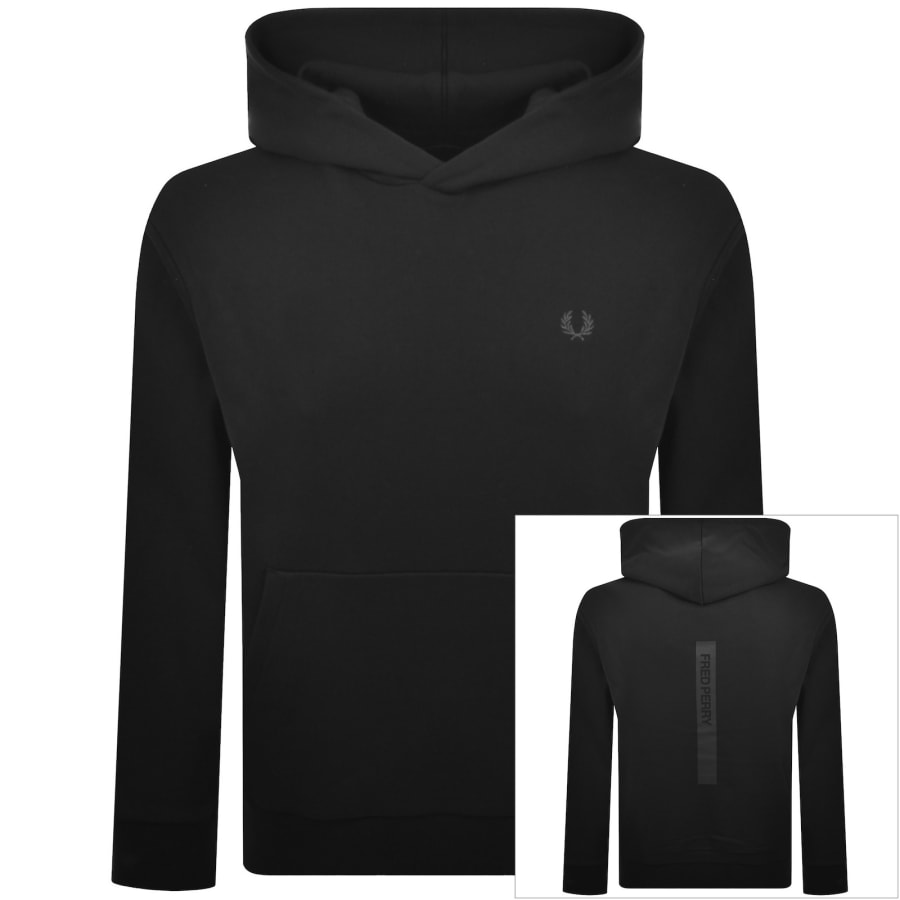Image number 1 for Fred Perry Reflective Hoodie Black