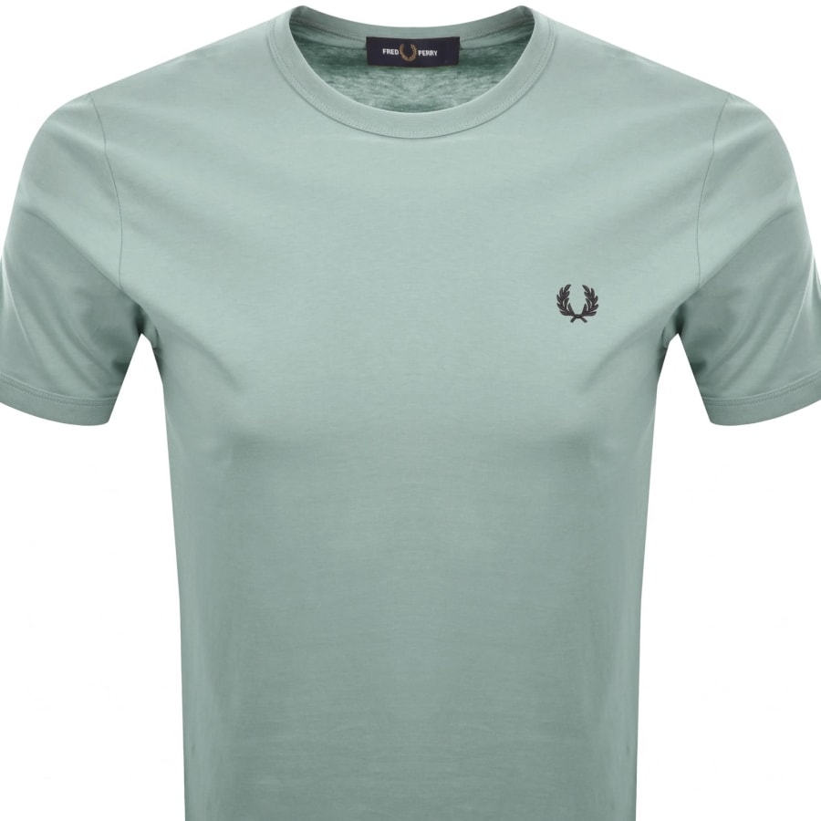 Image number 2 for Fred Perry Ringer T Shirt Silver Blue