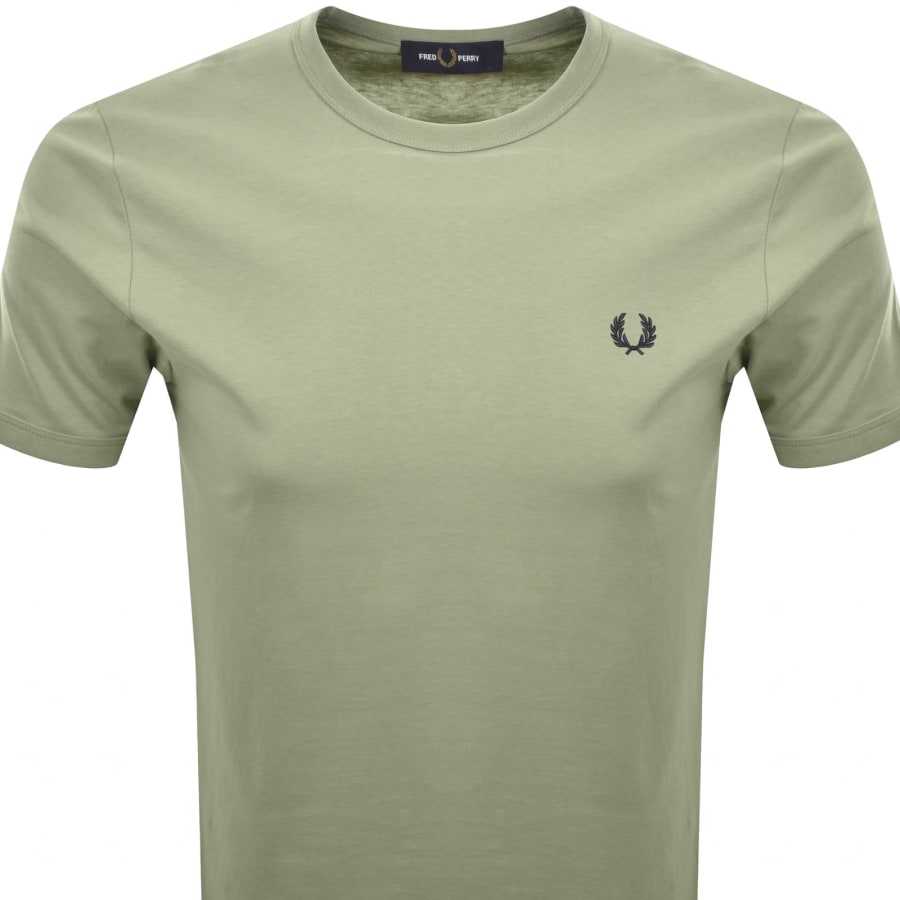 Image number 2 for Fred Perry Ringer T Shirt Seagrass Green