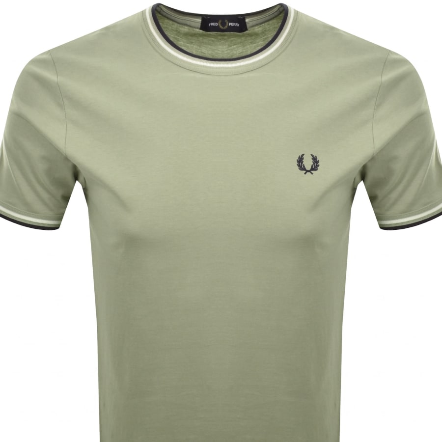 Image number 2 for Fred Perry Twin Tipped T Shirt Seagrass Green
