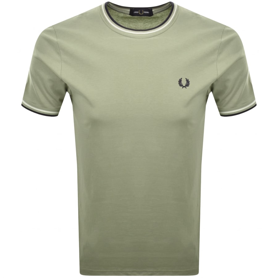 Image number 1 for Fred Perry Twin Tipped T Shirt Seagrass Green