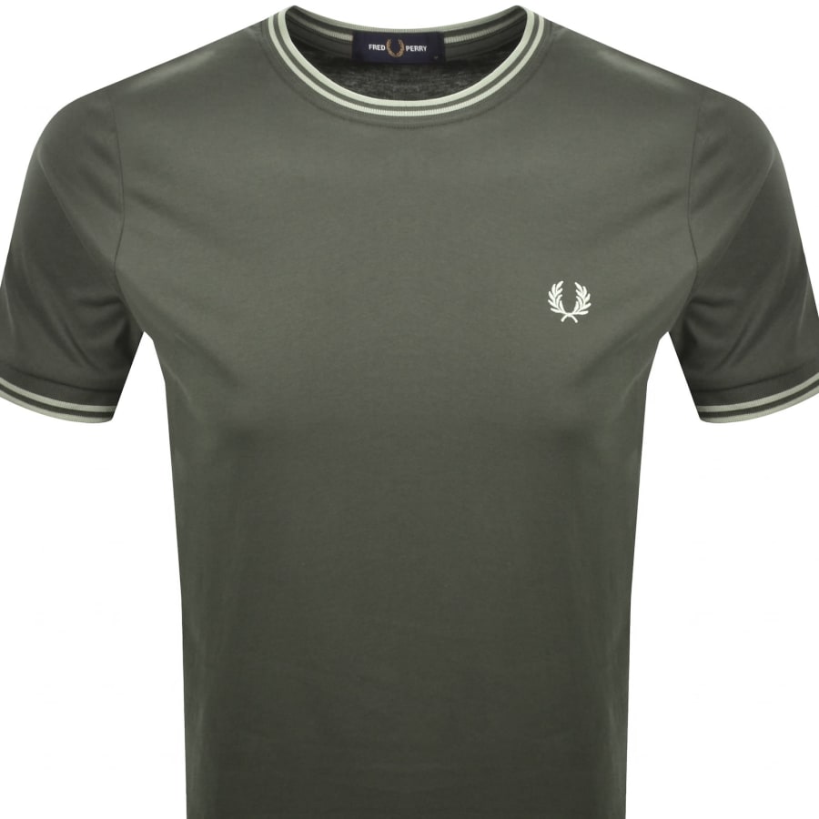 Image number 2 for Fred Perry Twin Tipped T Shirt Field Green
