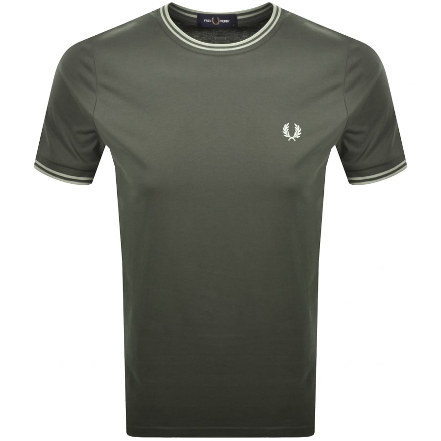 Image number 1 for Fred Perry Twin Tipped T Shirt Field Green
