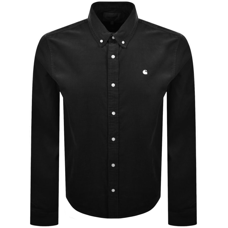 Image number 1 for Carhartt WIP Long Sleeve Cord Shirt Black