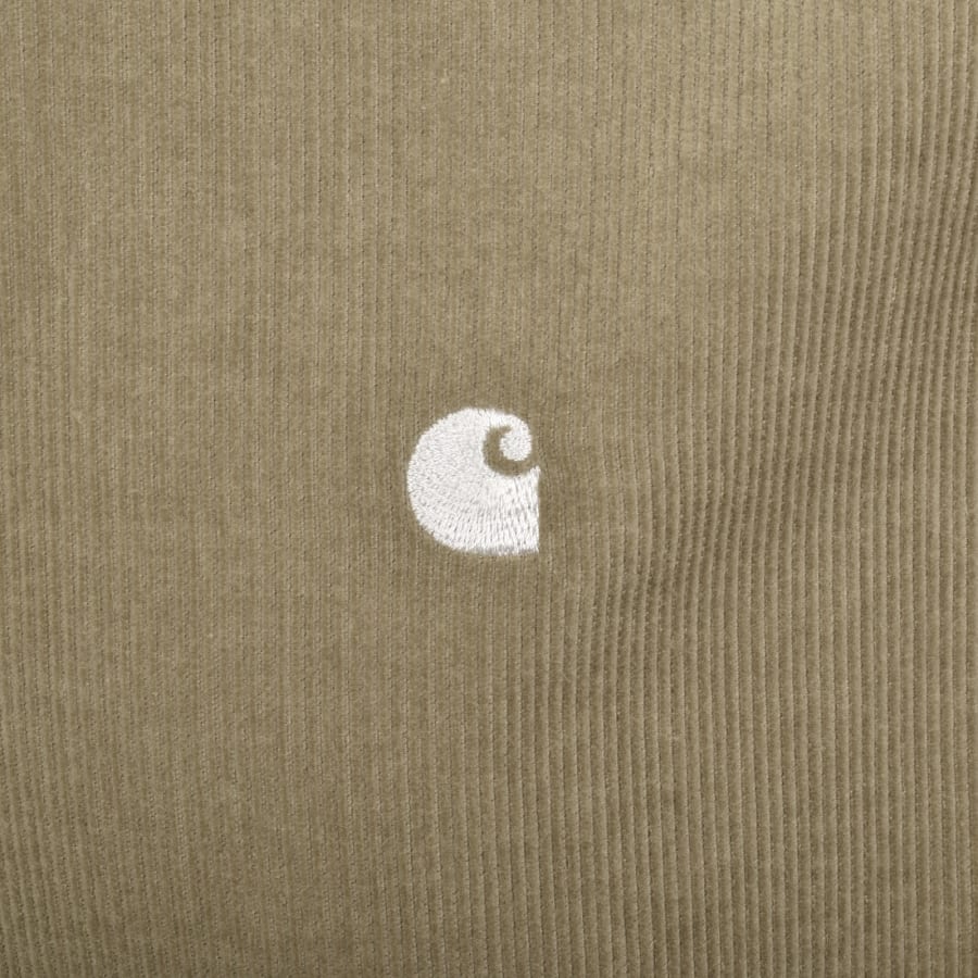 Image number 3 for Carhartt WIP Long Sleeve Cord Shirt Beige