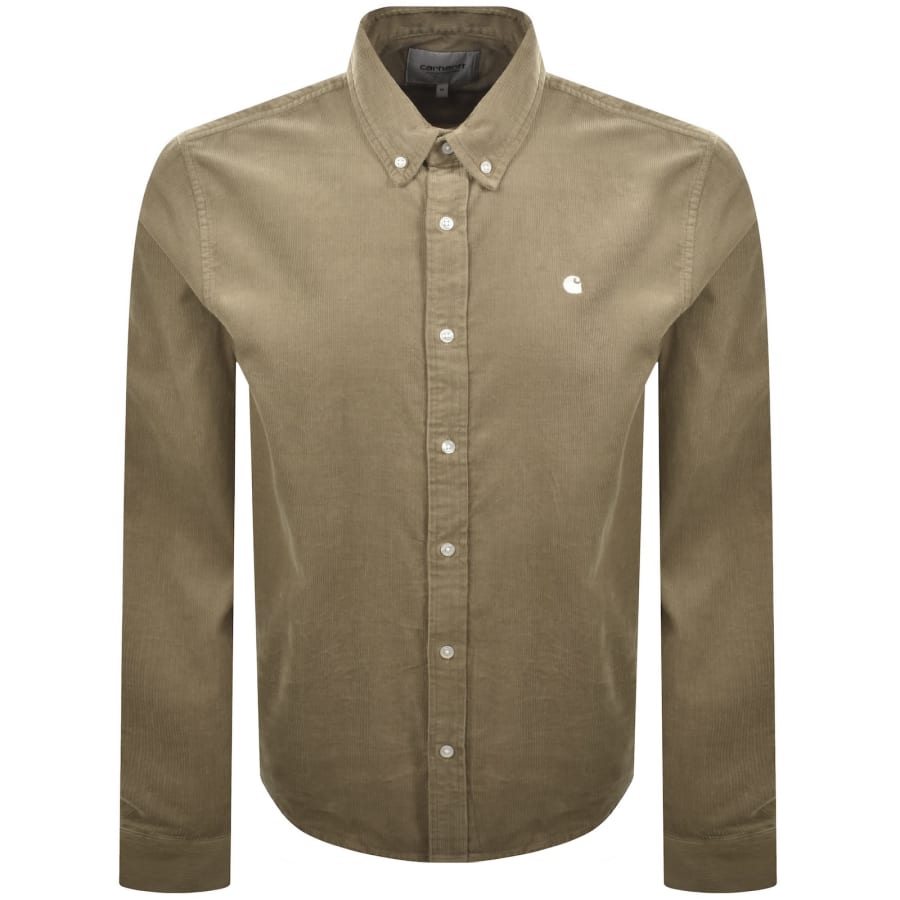 Image number 1 for Carhartt WIP Long Sleeve Cord Shirt Beige