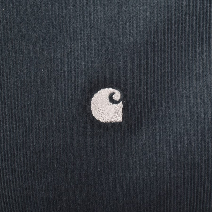 Image number 3 for Carhartt WIP Long Sleeve Cord Shirt Blue