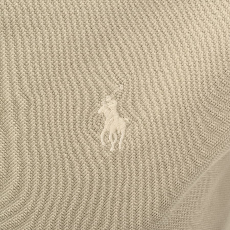 Image number 3 for Ralph Lauren Custom Slim Polo T Shirt Beige