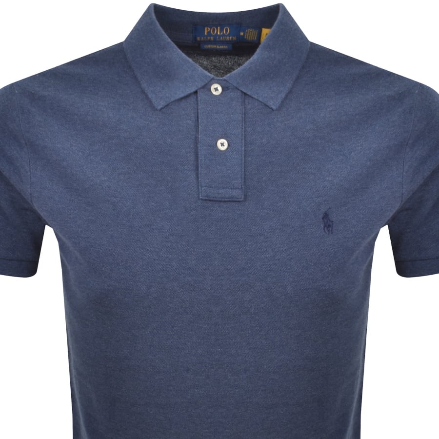 Image number 2 for Ralph Lauren Custom Slim Polo T Shirt Blue