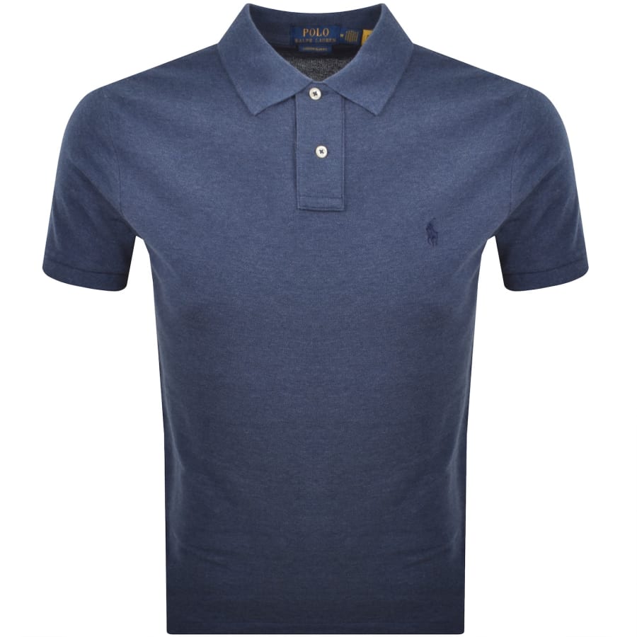 Image number 1 for Ralph Lauren Custom Slim Polo T Shirt Blue